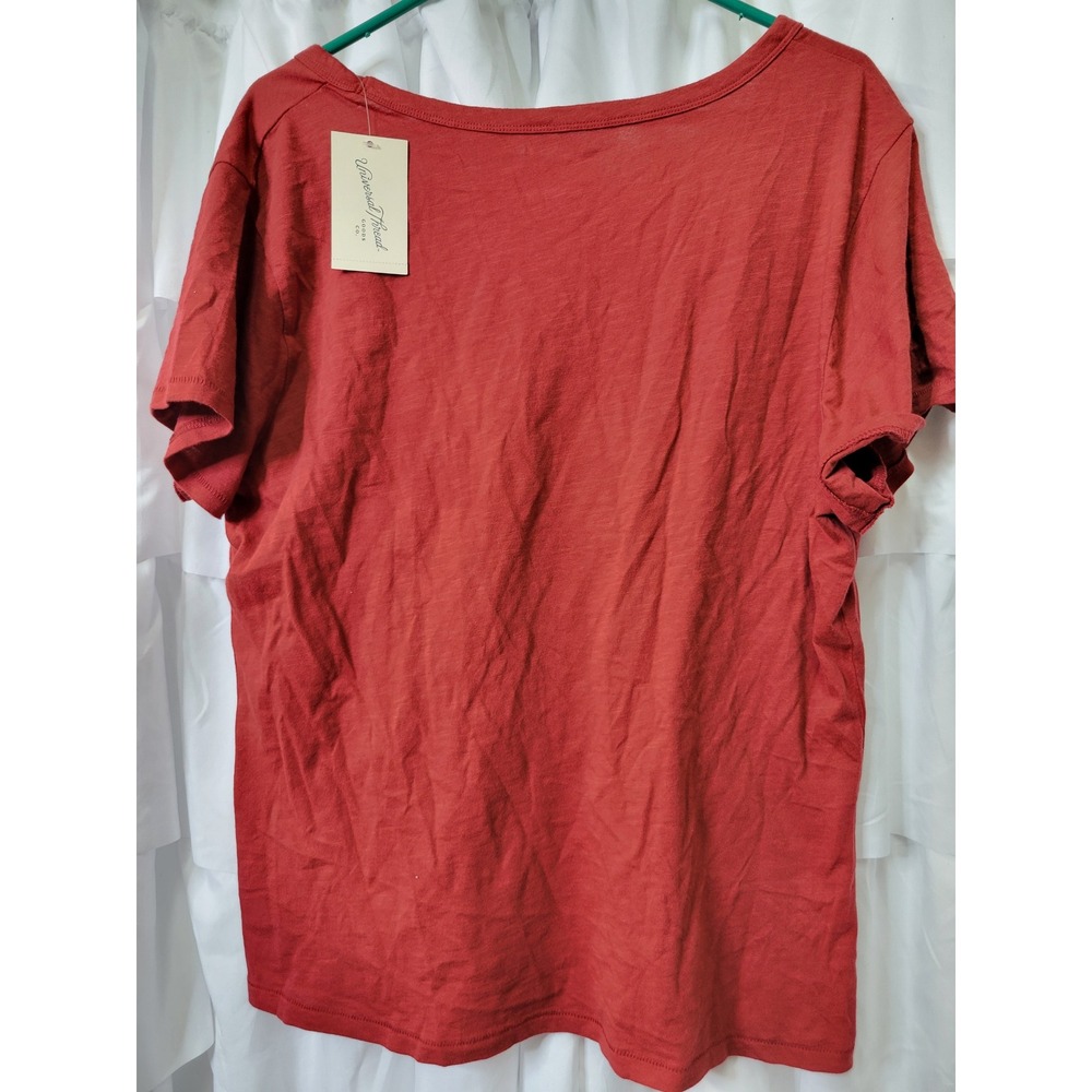 Universal Thread Womens XL Red Slub V-Neck Short Sleeve T-Shirt NWT 1611 - Picture 5 of 6